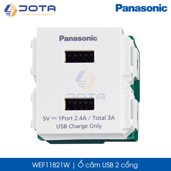 Ổ cắm sạc USB 2 cổng Panasonic Wide WEF11821W