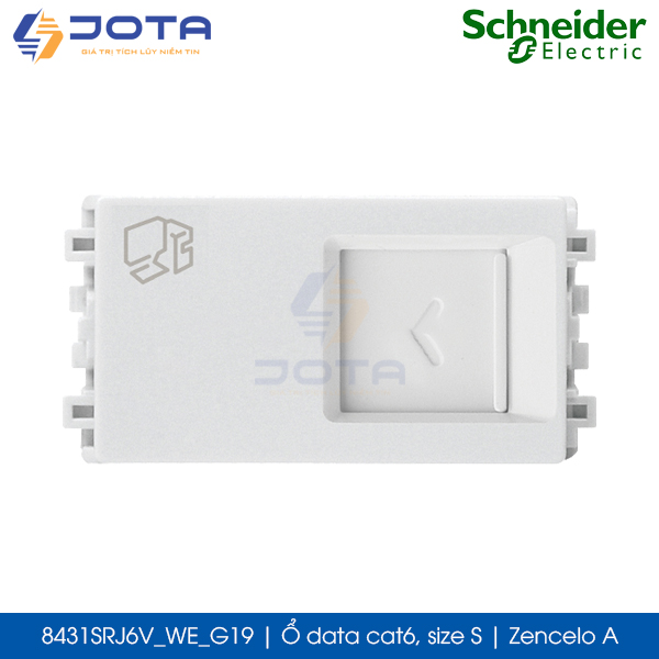 Ổ data cat6 8431SRJ6V_WE_G19 Zencelo A Schneider, màu trắng, size S