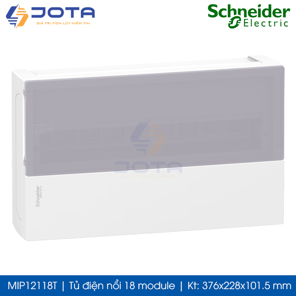 Tủ điện nổi 18 module Schneider MIP12118T, cửa mờ