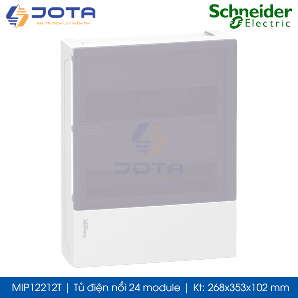 Tủ điện nổi 24 module Schneider MIP12212T, cửa mờ